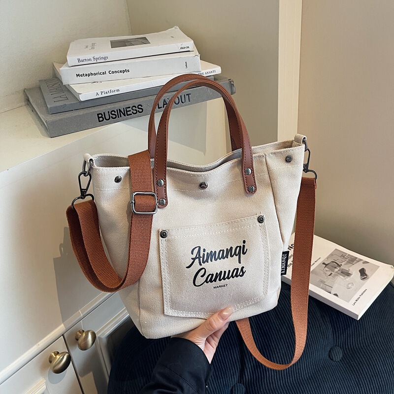 New Style Crossbody Bag, Fashionable Canvas Handbag for Women, Winter Large Capacity Work and Commuting Tote Bag, Versatile Crossbody Bucket Bag New Style Crossbody Bag, Fashionable Canvas Handbag for Women, Winter Large Capacity Work and Commuting Tote Bag, Versatile Crossbody Bucket Bag