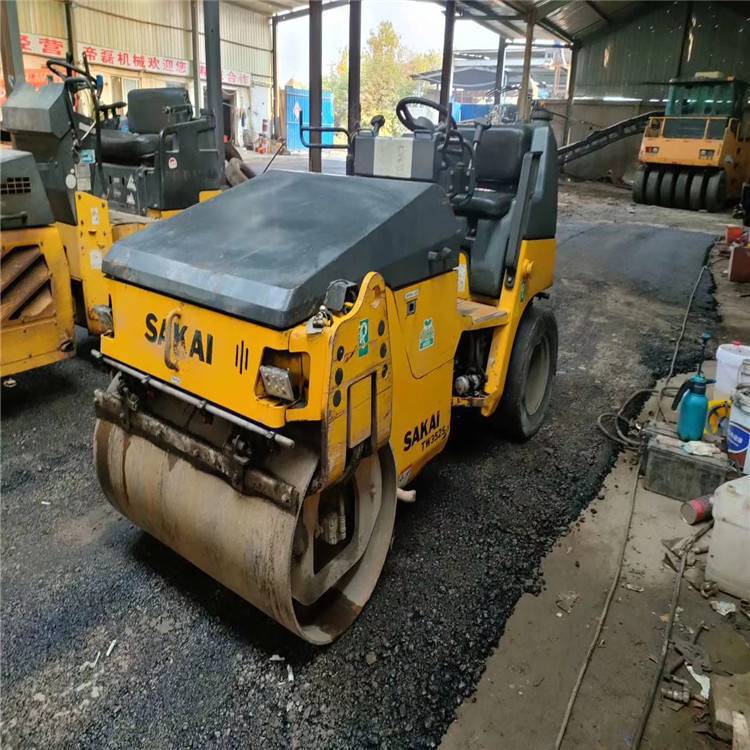 二手3吨钢胶酒井压路机 沥青路面施工钢胶压路机