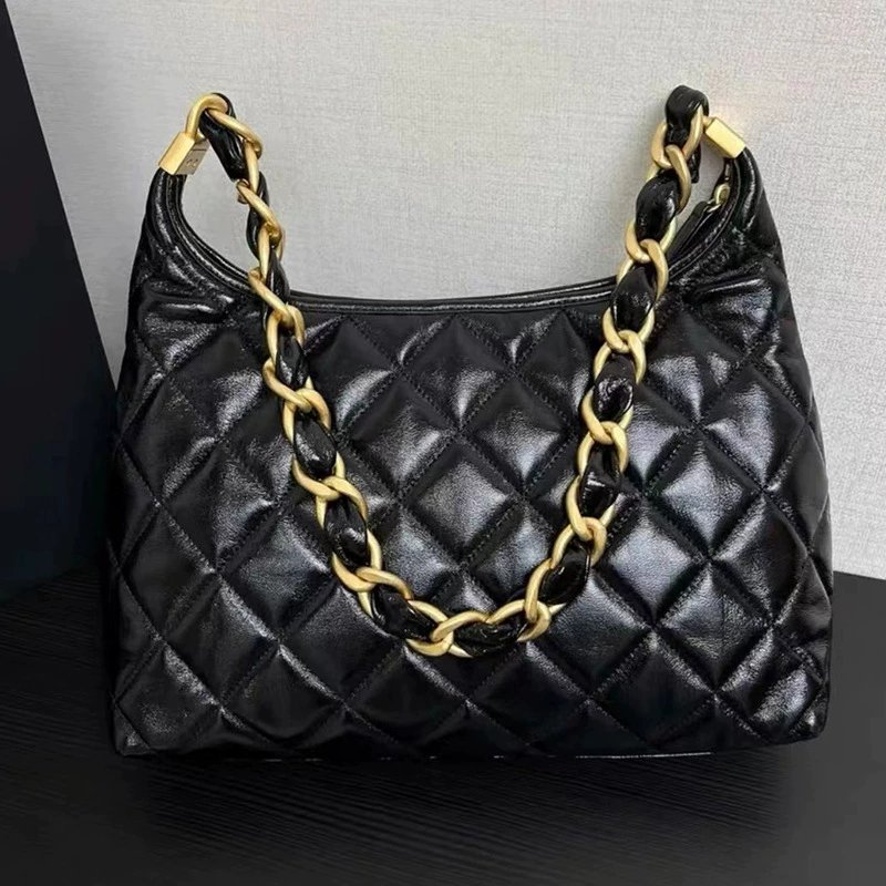 Цепочка, сумка через плечо, кожаная сумка на одно плечо, стиль Chanel, сумка на цепочке, коровья кожа, натуральная кожа