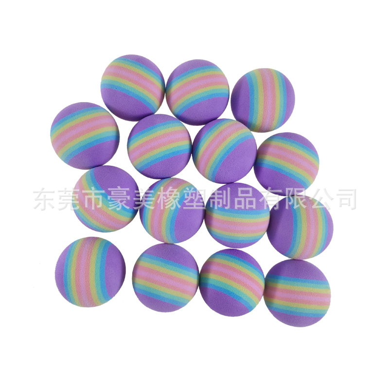 Directo de fábrica EVA bola EVA pelota de juguete de juegos EVA pelota de práctica de golf gato perro mascota bola del arco iris