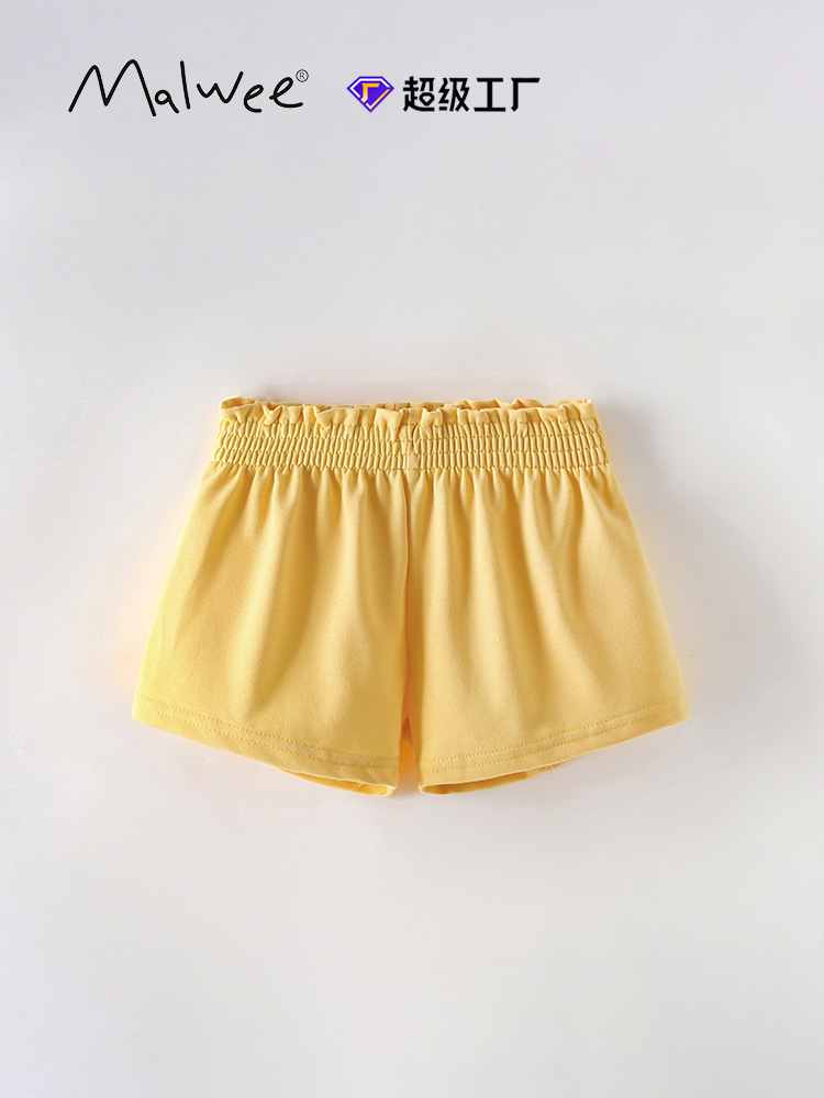 Malwee pantalones cortos de niñas verano Europa y los Estados Unidos niños cintura elástica lindos pantalones de seguridad de niñas pantalones casuales