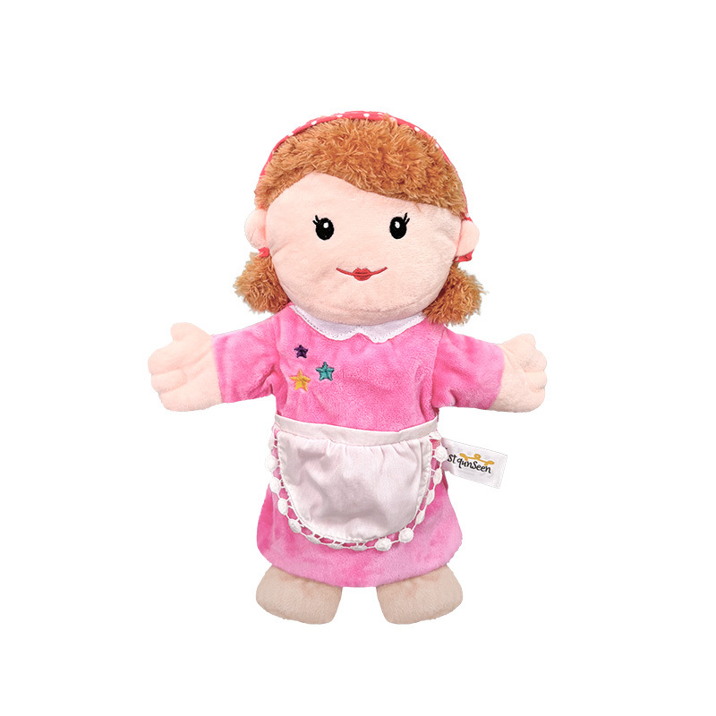 Nueva familia títere de peluche de juguete creativo kindergarten boca abierta Linda muñeca niños juego de rol muñeca
