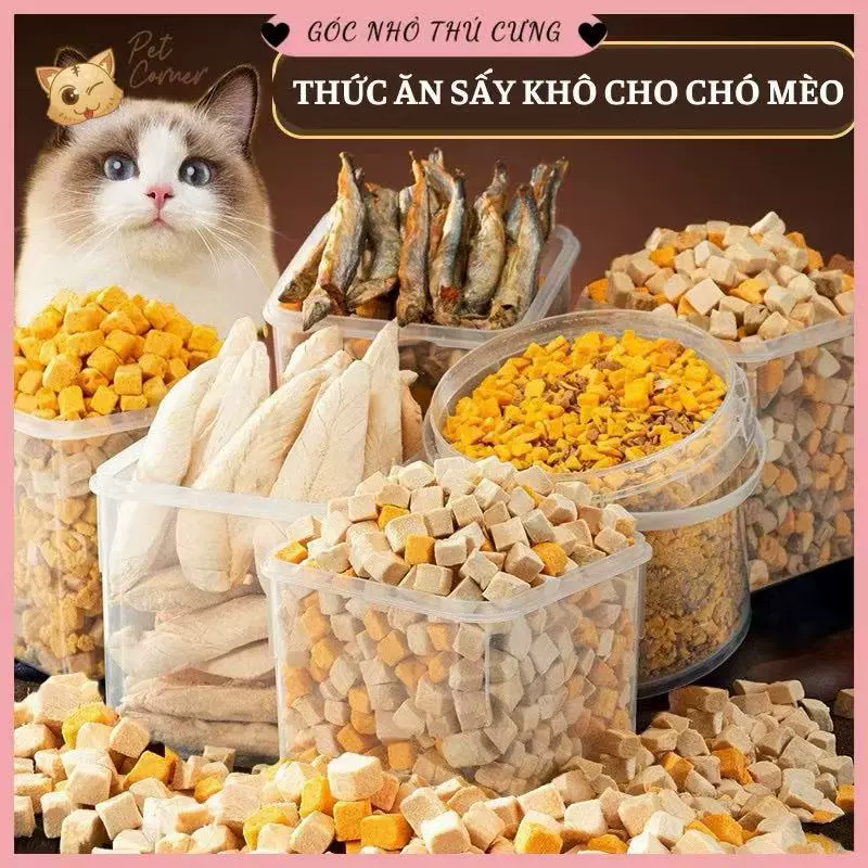 Thức ăn sấy khô cho chó mèo cao cấp (Ức gà, lòng