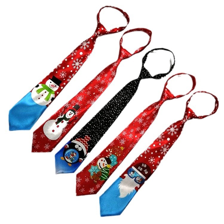 Amazon popular nuevo diseño impreso corbata vacaciones impreso LED luminoso corbata de Navidad música transfronteriza exclusiva