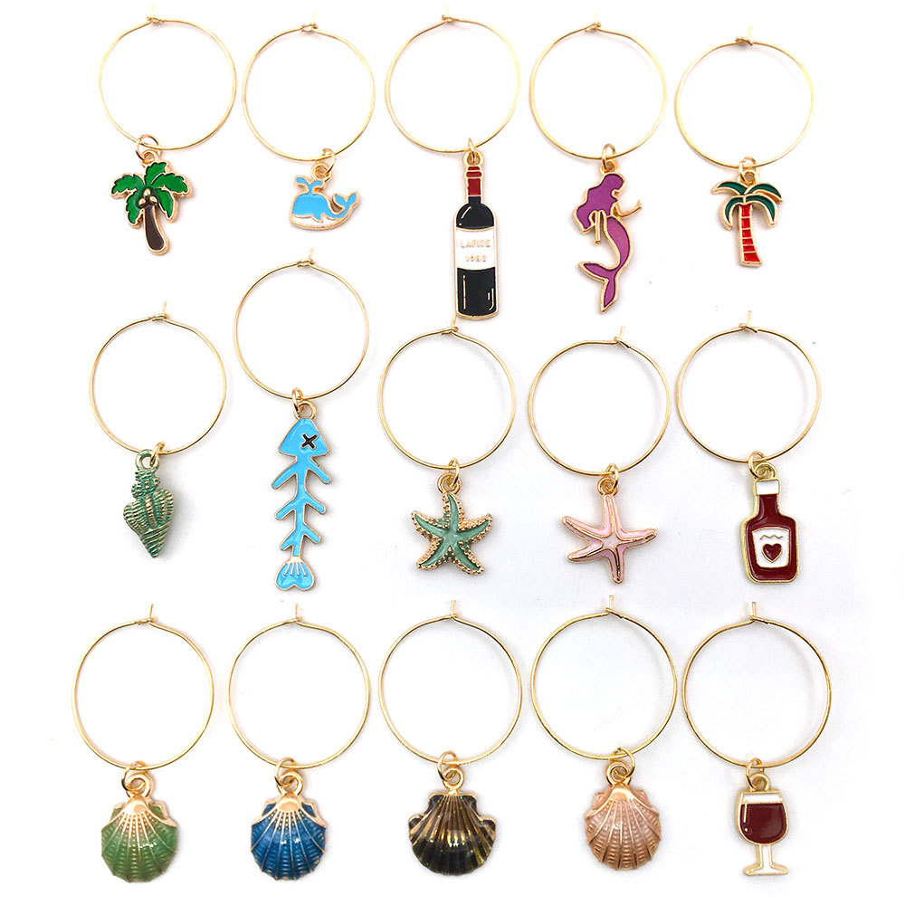 Pendientes de nueve palabras pendientes de clip de oreja simple pendientes traje de vino tinto hecho a mano creativo DIY pendientes redondos paquete de material