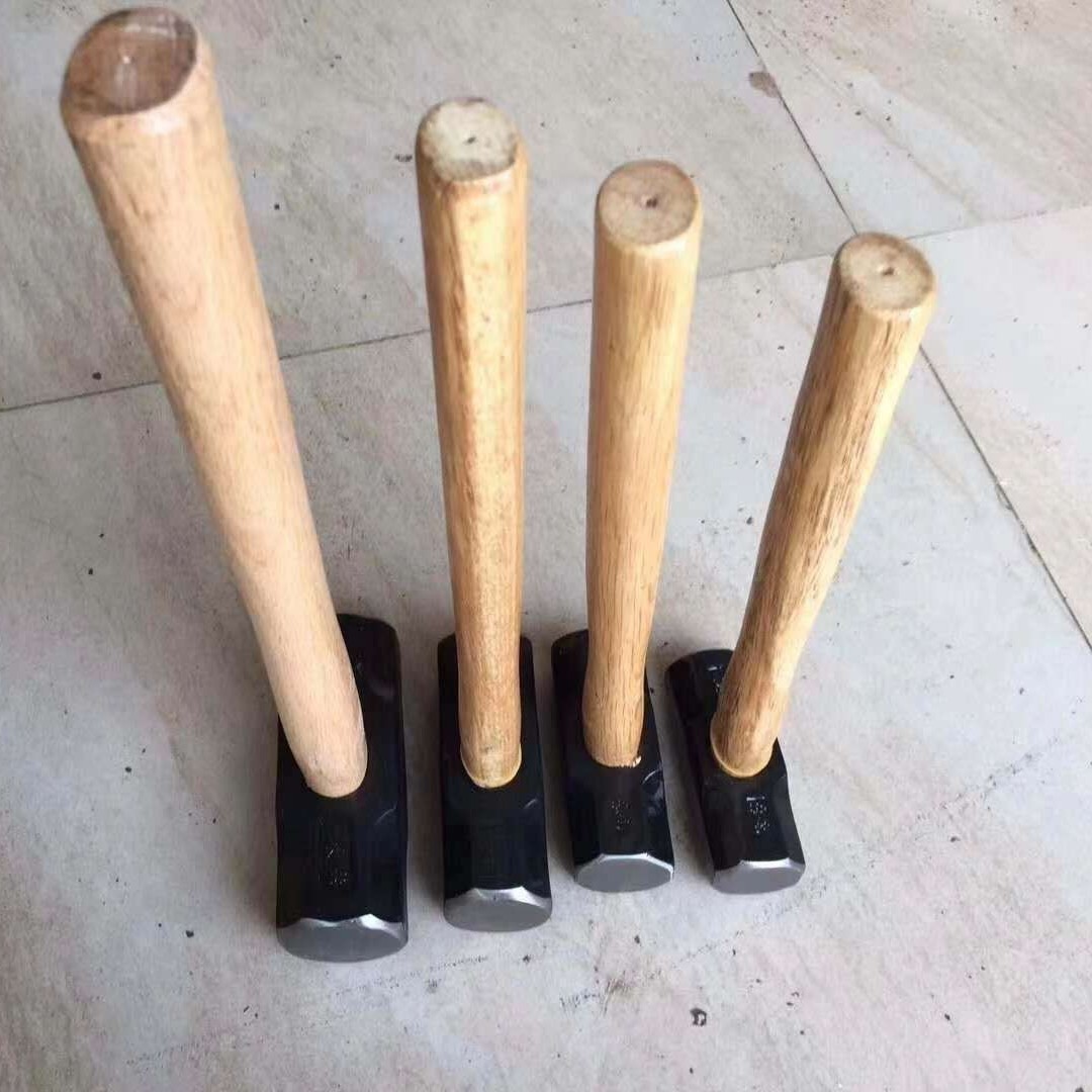 批发成泰纯钢锻打木柄抛白八角锤 铁锤 锤子 铁榔头 石工锤 大锤