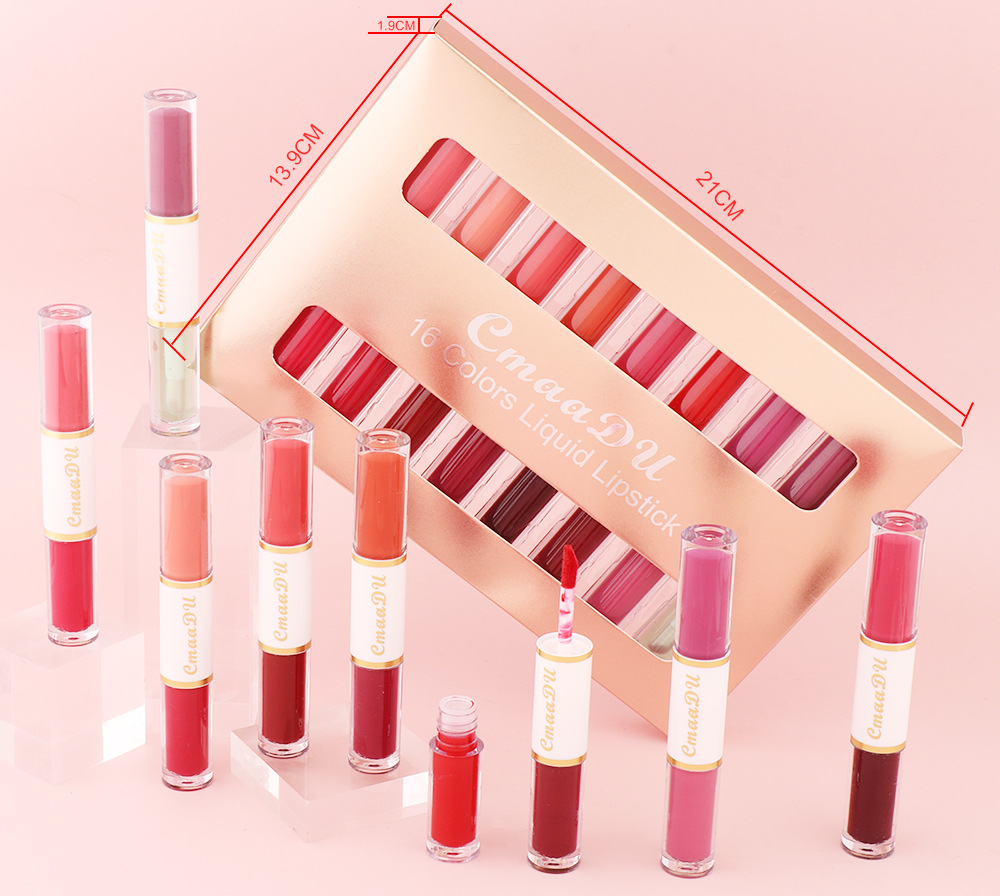 Check it out! Link Disclaimer - For export only :CmaaDu 8-piece Double-headed Long-lasting Lip gloss undefined