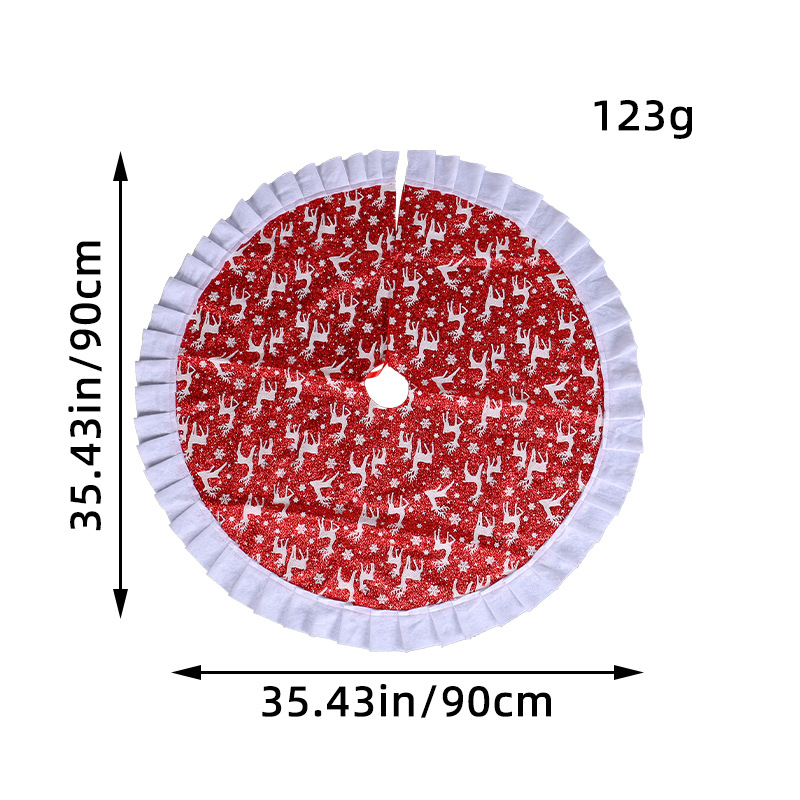 Hong Kong amor impreso falda de árbol de Navidad transfronterizo nuevo copo de nieve alce árbol de Navidad falda estera del piso suministros de diseño de escena
