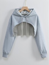 Z 54021 Hooded Mesh Hollow Out T-Shirt ��ɴ��ñT�� �羳����