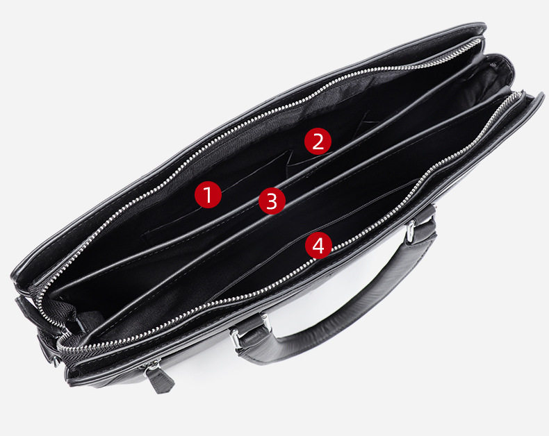 Túi xách nam công sở da bò lớp đầu kiểu mới, túi đựng laptop 14 inch sức chứa lớn 37×10×26 cm — Màu đen chi tiết 8
