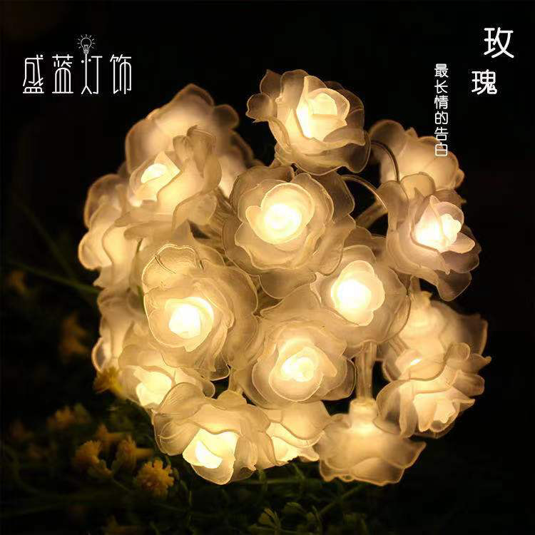 Cadena de luz LED creativo copo de nieve árbol de Navidad iluminación intermitente luz Cadena de luz bola caja de batería luz decorativa USB pequeña luz de color