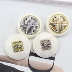 青衿中國結雙C雙拼紐扣國風手縫扣毛衣外套裝飾扣子開衫大衣服扣