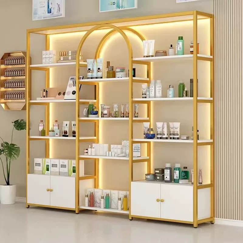 Напольная косметическая витрина для салона красоты, многоярусная подставка для маникюра, многофункциональная витрина для товаров