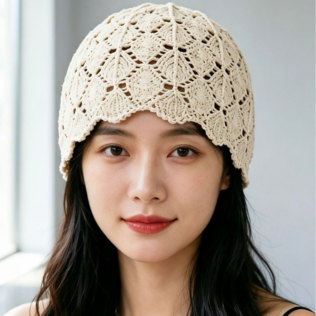 2026 popular trendy knitted wool hat, fashionable hollow-out women's hat, beanie to cover white hair, head wrap hat for women