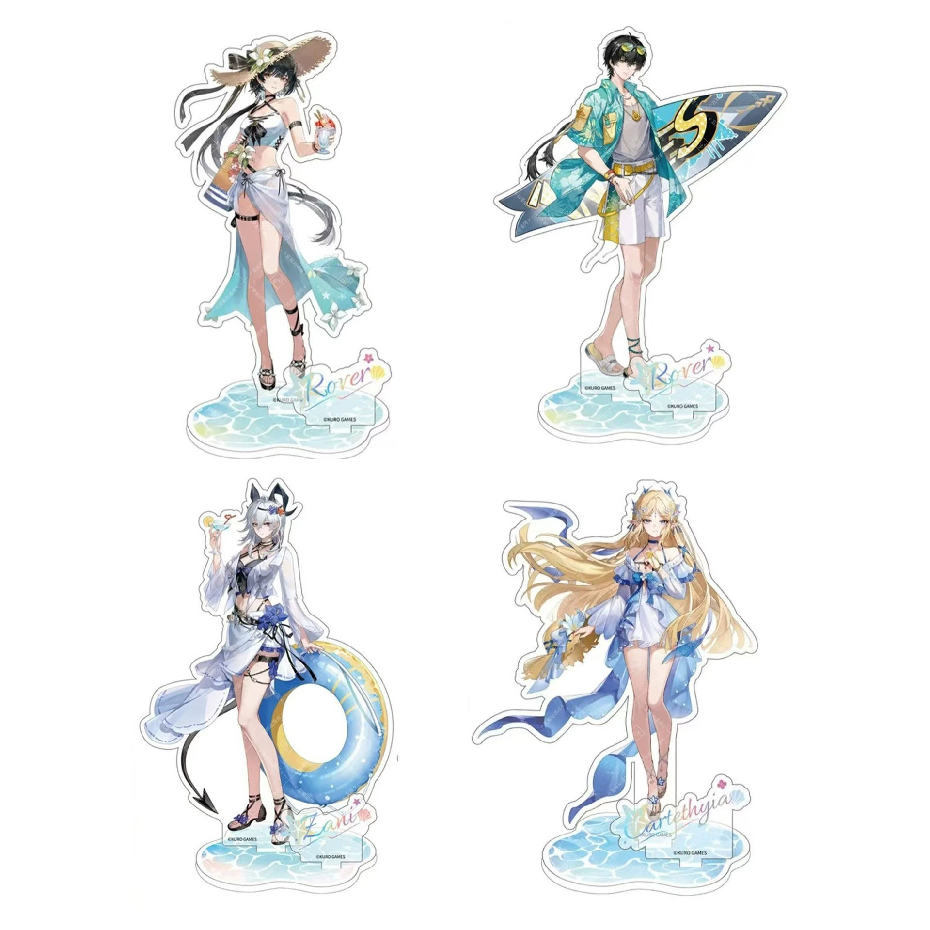 Периферийная фигурка Mingchao Beach Encounter Series: мужская дрейфующая фигура Zanni, женская дрейфующая фигура Katishiya, высокий акриловый подставка
