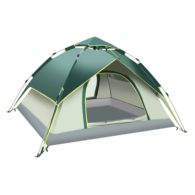 Avtomobil dam çadırları Rainproof Double-Layer Tent for 3-4 - true-double-layer-dark-green-color-matching-single-tent