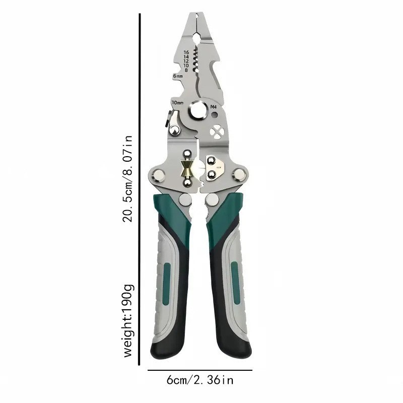 Alicates pelacables multifuncionales plegables 12 en 1 alicates de bobinado de alambre prensado de corte alicates especiales para electricistas domésticos