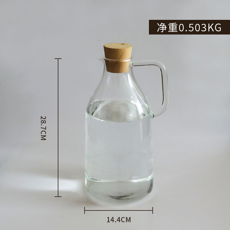 Taza de agua fría de vidrio resistente al calor, tetera de té de gran capacidad, taza de agua fría blanca resistente a altas temperaturas, tetera de jugo de fruta