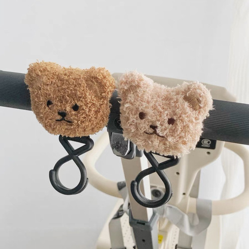  new stroller hook, multi-functional woolen bear stroller hook, mother and baby backpack storage hook