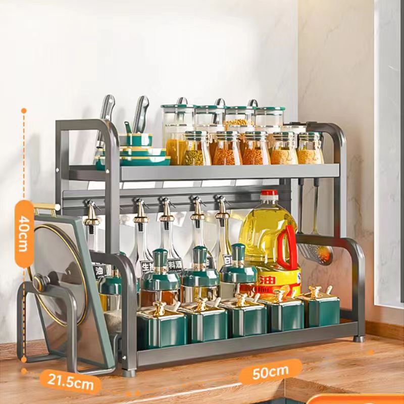 Ash-double-layer length 50 to send 4 hook chopping board holder knife holder