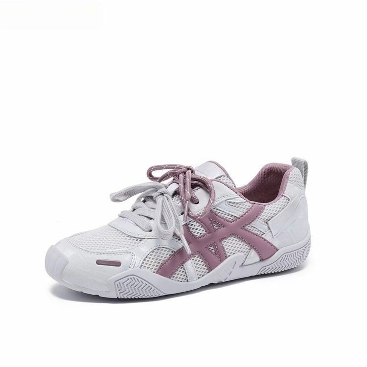 Zapatos de entrenamiento transpirables de malla 2026 nuevos zapatos de verano con lazos de color, zapatos deportivos casuales ligeros y gruesos