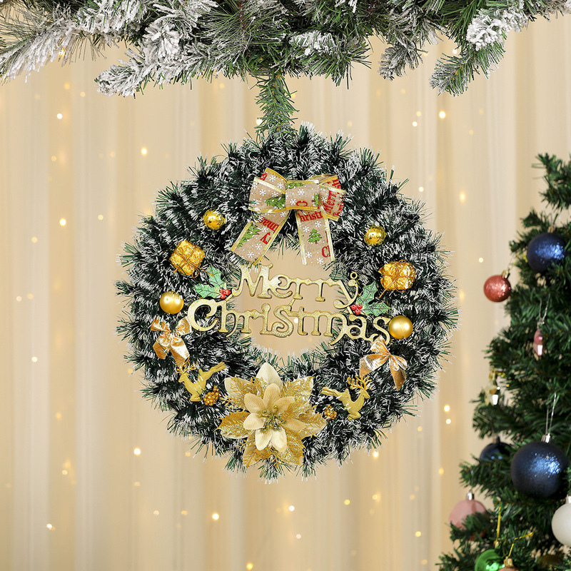 国境を越えた新しいクリスマス装飾花輪クリスマスガーランドホテルショッピングモール装飾ドア吊り松葉装飾品|undefined