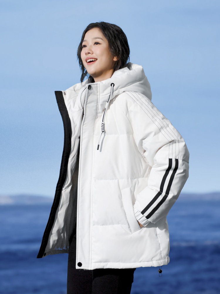 ダウンジャケット男性2024秋冬の新型帽子付きアヒルのベルベットと厚いタイプの保温レジャースポーツ男女同タイプのコート