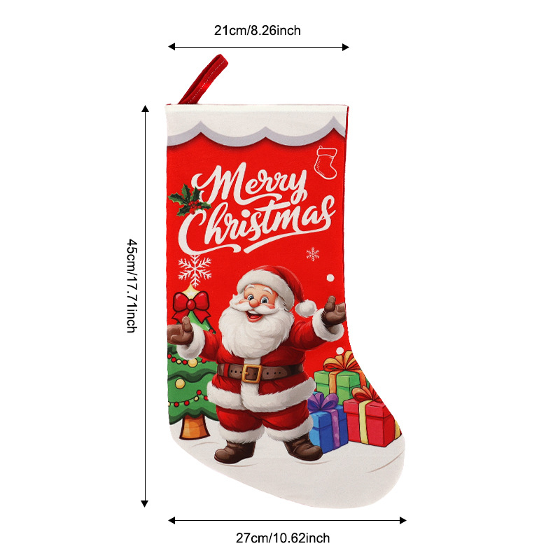 Calcetines de Navidad transfronterizos calcetines de regalo para niños colgantes de árbol de Navidad bolsas de caramelo decoración colgantes de decoración para el hogar de Navidad image 17