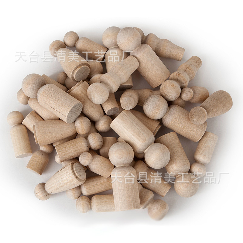 Marionetas de estilo pastoral transfronterizo para hombres y mujeres, adornos de bricolaje, color de madera, pintura de graffiti para niños, familia, gente de madera