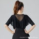 2024 Latin dance clothing female adult dance mid-sleeve mesh modern dance practice clothes Ballroom Dance Top dancing clothes