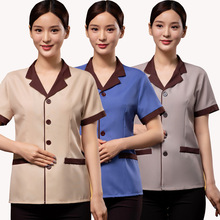 保洁工作服女短袖春夏季物业酒店餐厅宾馆清洁阿姨服务员制服薄款