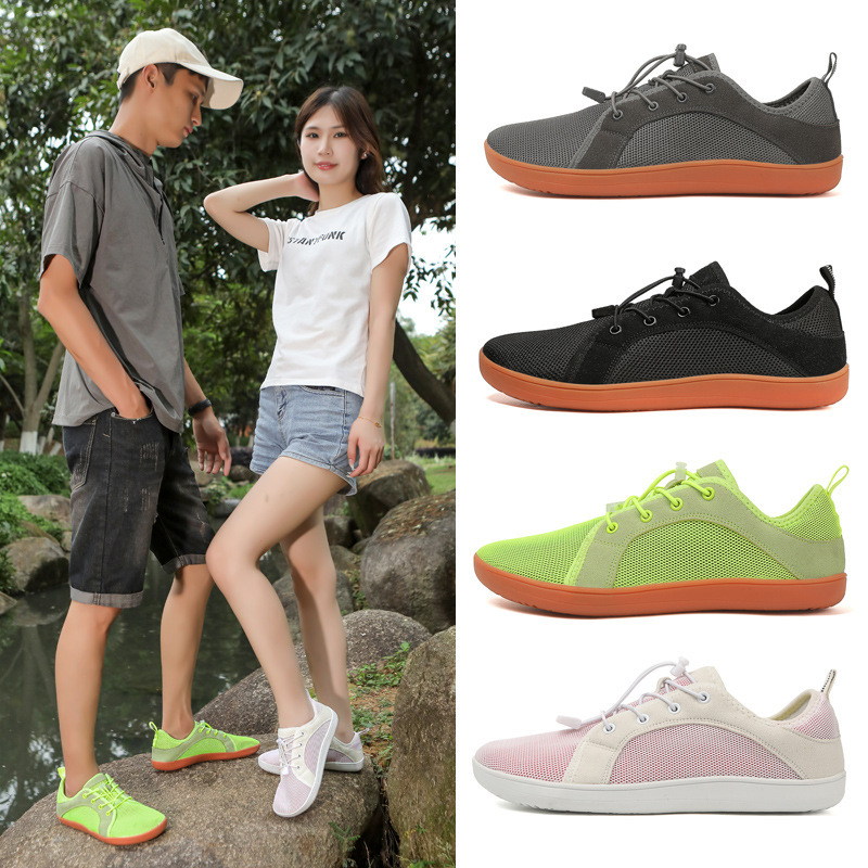 Cross-border men's and women's big barefoot shoes for couples comfortable breathable wide last sports walking shoes outdoor fitness cross-country running shoes