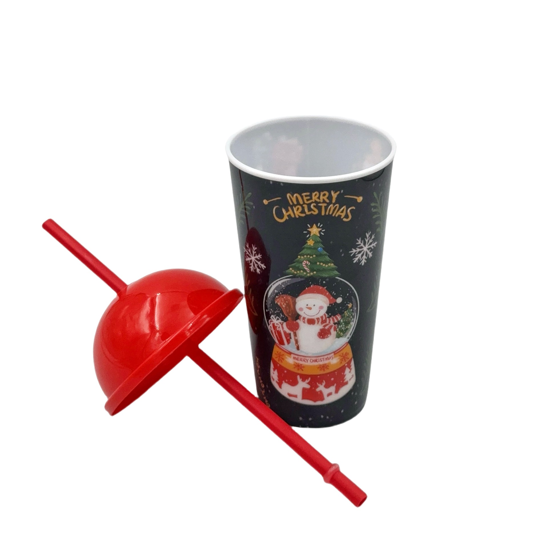 Cartoon PP tazas de plástico de 580ml tazas de bebida de Navidad de grado alimenticio tazas de fiesta regalos de Navidad