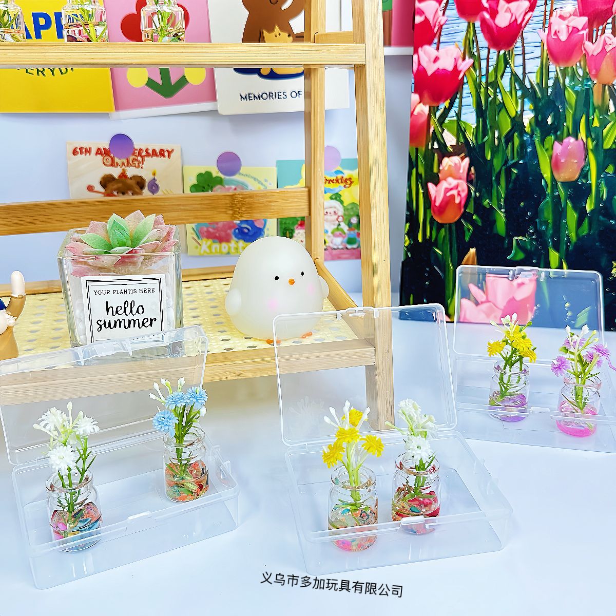 B flores de primavera como brocados flores luminosas 2 paquetes de adornos de jarrón luminoso en miniatura pequeños adornos de automóvil creativos frescos para jugar