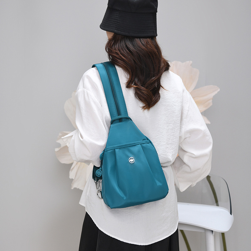2025 New Travel Backpack Anti-Theft Simple Versatile Women's Chest Bag Fashion Oxford Cloth Casual Small Backpack - Thumbnail 2