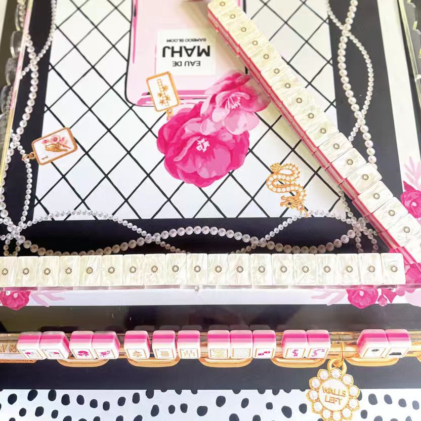(New) Pink Perfume American Mahjong, a luxurious American acrylic mahjong set