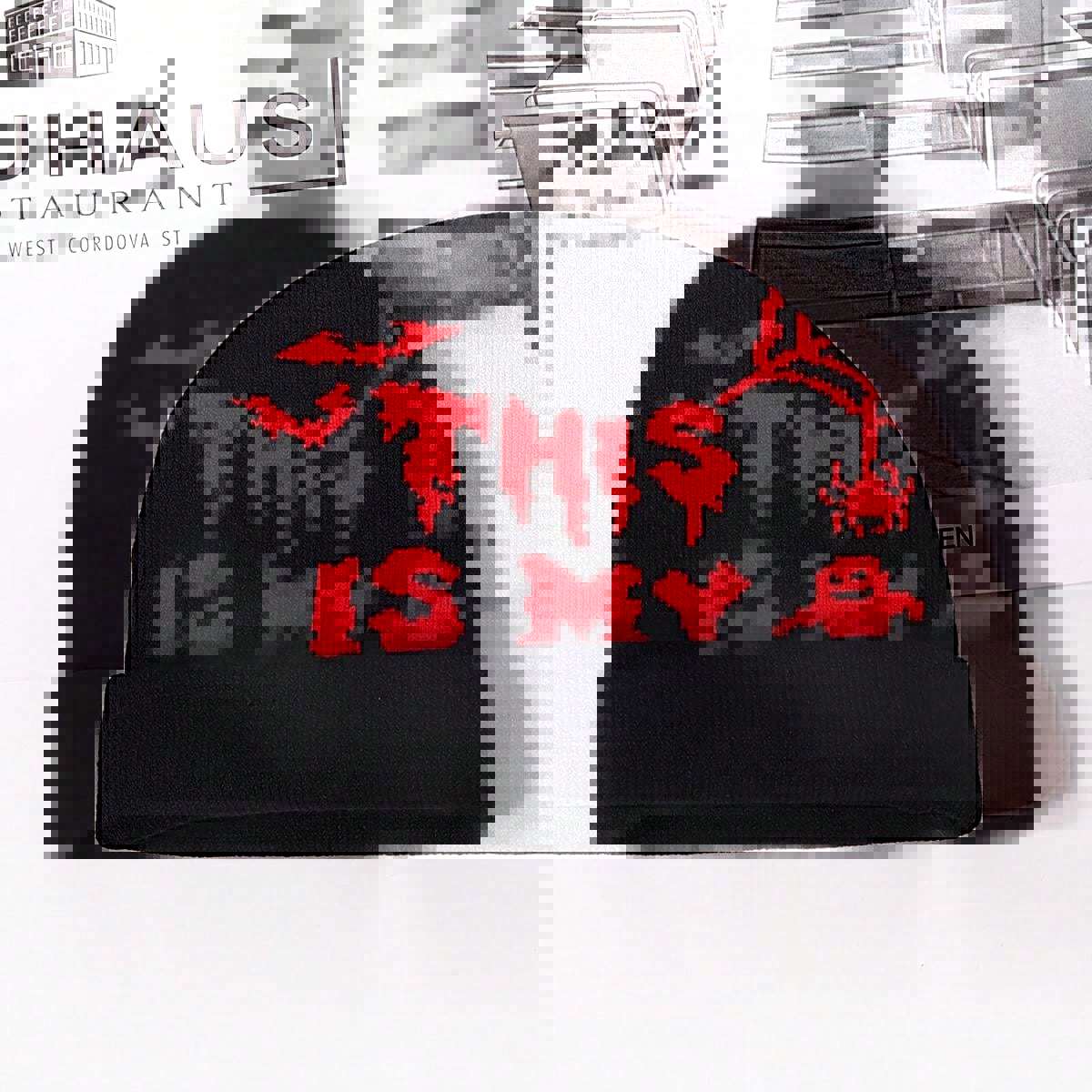 Unisex Personality trend Halloween jacquard knitted hat casual cold and warm_viptrois.com