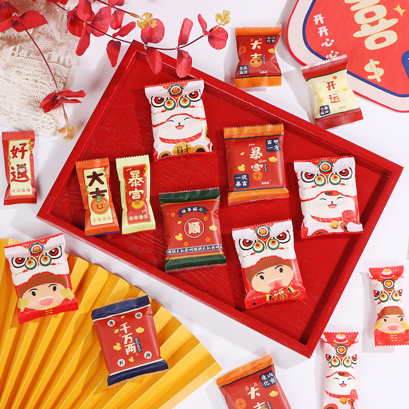 Año nuevo copo de nieve bolsa de vaca bolsa de dulces máquina de sellado Bolsa Nacional marea bolsa de galletas bolsa de turrón sello