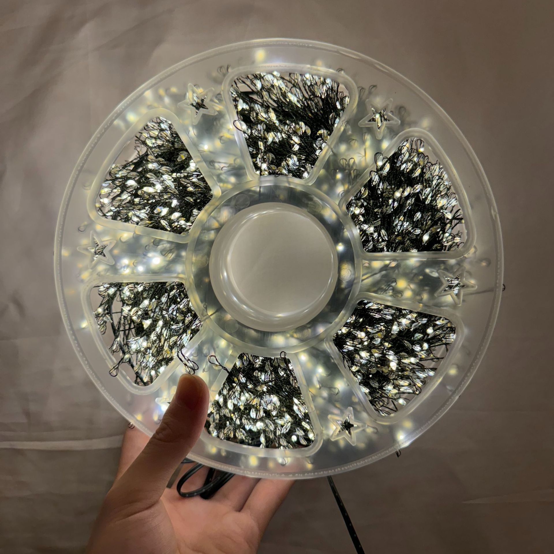 Control remoto transfronterizo árbol de Navidad lámpara de alambre de cobre lámpara petardos estrella de caña colgando árbol interior y exterior lámpara de Navidad