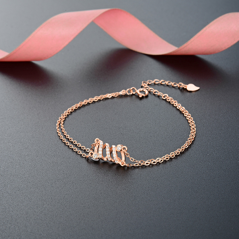 Estilo frío transfronterizo accesorios populares estilo japonés y coreano s925 pulsera de circón de plata de las mujeres de diamantes incrustados pequeña pulsera fresca