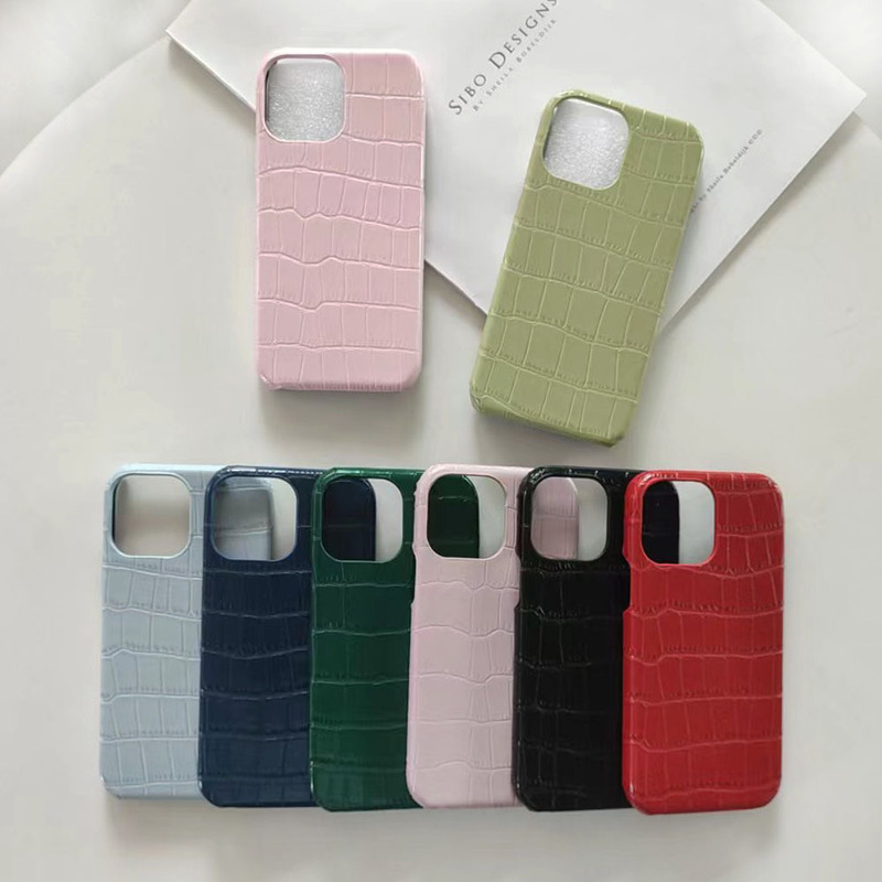 Crocodile Pattern for 15/16E Apple Phone Case Heat Dissipation iPhone16promax Solid Color PC Phone Case