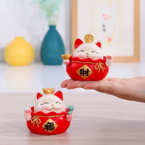 Home resin ornaments, cute and creative cartoon dolls, lucky cats, entrance desk decorations, drop shipping