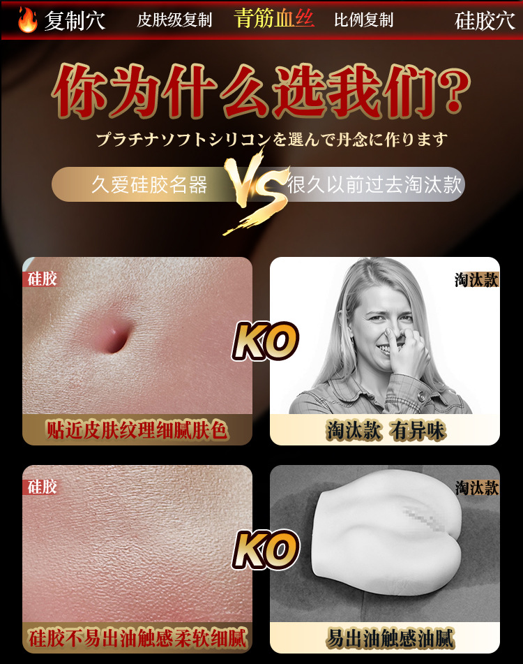 Male Masturbation Device Half-Body Silicone Manual Adult Toy Flesh-Colored — detail image 27