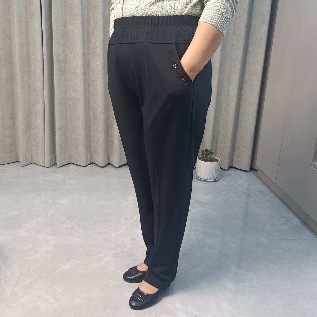 Весна и осень для женщин среднего и пожилого возраста с высокой талией женские брюки