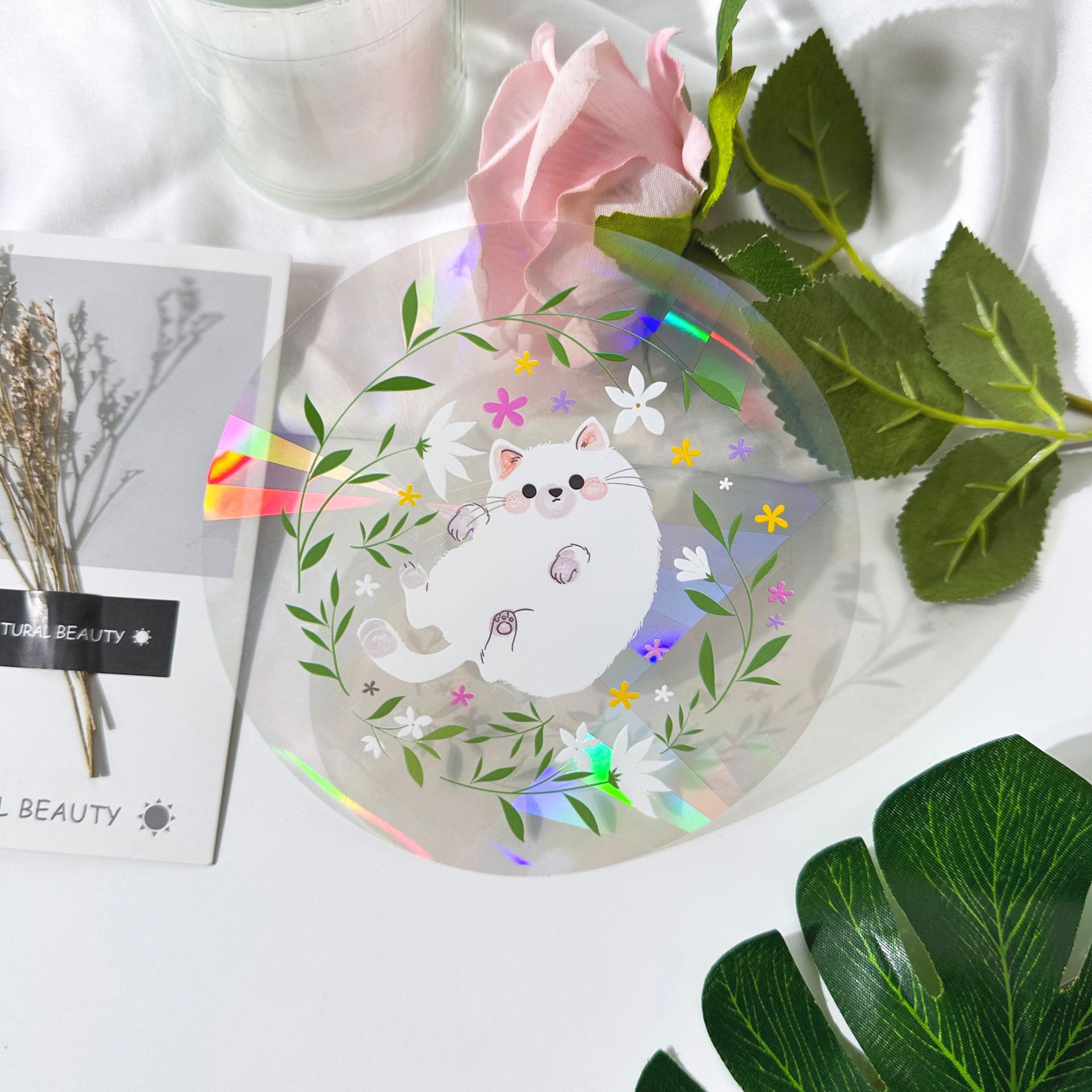 New Sunshine Catcher Colorful Anti Collision Glass Home Decoration with Adhesive Prism Laser Window Sticker_voghion.com