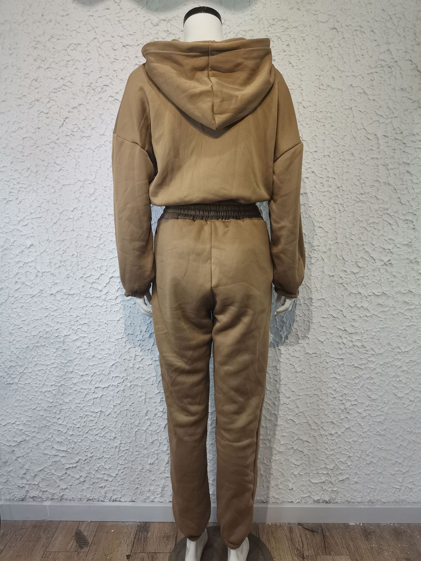 Casual Solid Color Polyester Patchwork Pleated Pants Sets 2 Piece Set