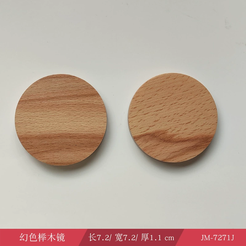 Wooden room retro handheld mirror