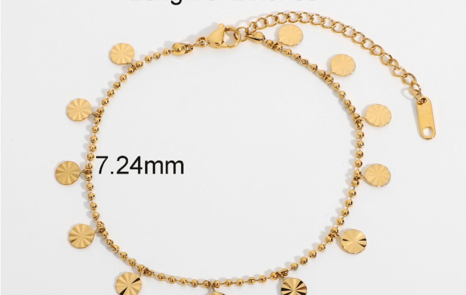 Simple Stainless Steel Beaded Disc Pendant Anklet display picture 9