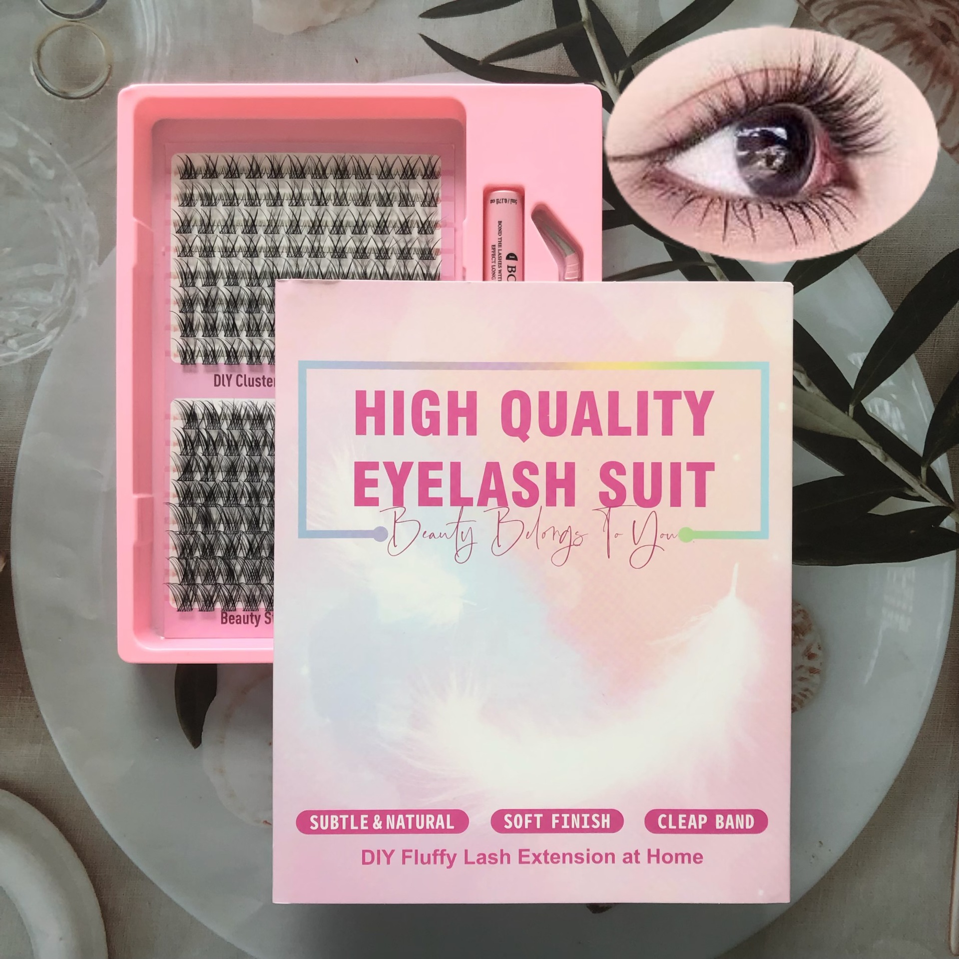 Transfronterizas pestañas falsas 30 - 100D comercio exterior caja de pestañas gruesas con pinzas de pegamento conjunto de pestañas falsas