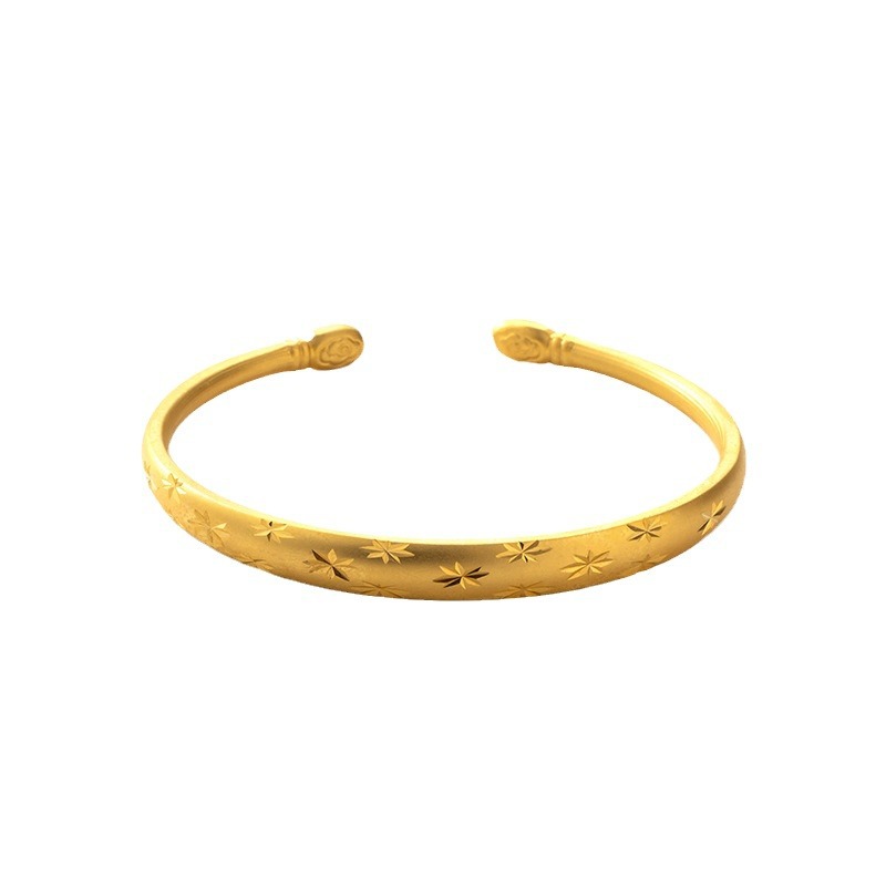 Pulsera de oro de arena antigua de alta calidad, tienda de oro, el mismo párrafo, imitación de joyas de oro de 24k, pulsera abierta gypsophila, pulsera femenina